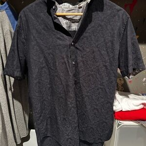 Robert Graham Black Patterned short sleeve polo